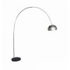 EGLEMTEK F1031B BLACK 26033 Lampada ad arco in alluminio con base rotonda in marmo Nero F1031B BLACK PICCOLA [rigenerato]