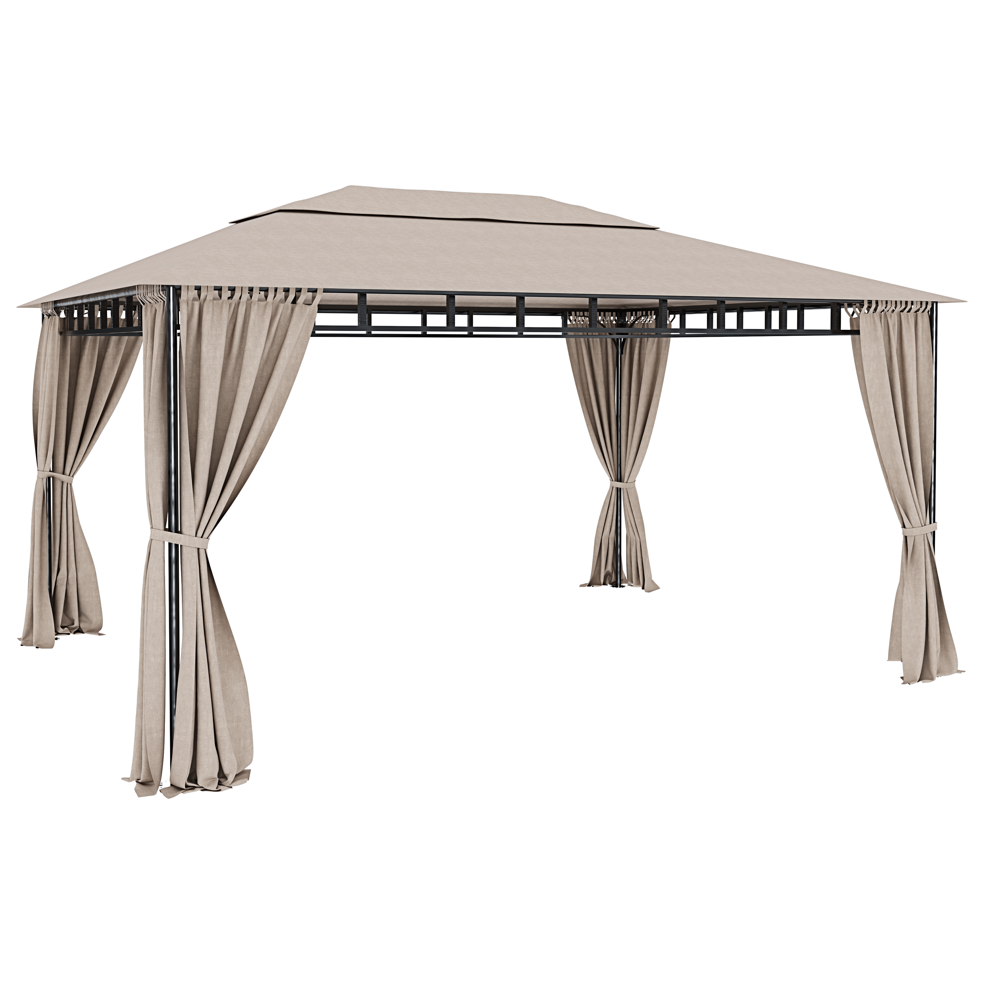 Gazebo 3x4 M Da Giardino Con Tende Laterali Richiud…