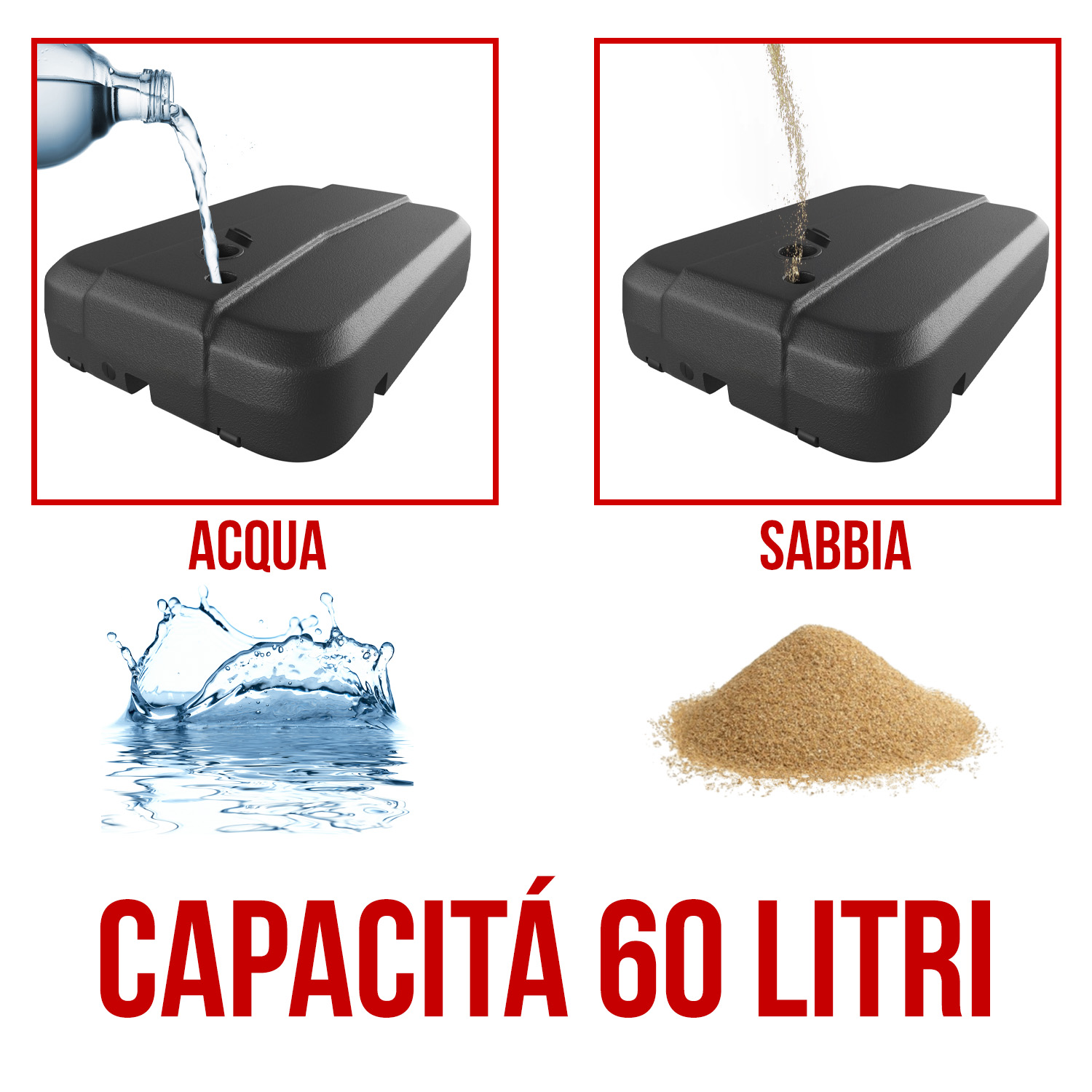 Base Per Ombrellone Riempibile Con Acqua O Sabbia - Stabilizzatore Da Giardino - Foto 9