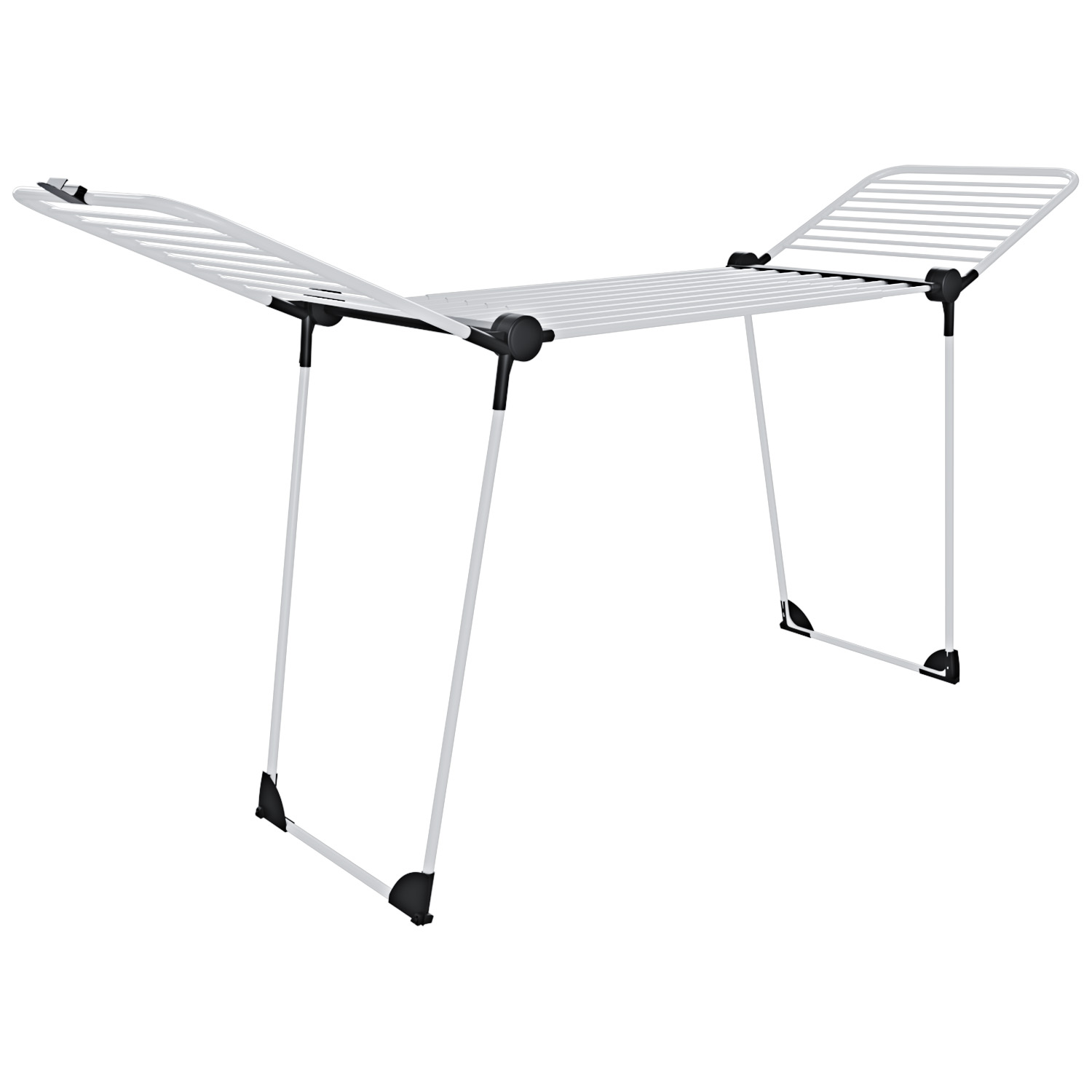 Stendibiancheria estensibile fino a 2 metri griglia telescopica 30 m di stenditura stendino grandi dimensioni ali alte uso interno esterno con ruote richiudibile 218-300 x 55 x 126 cm (bianco e nero)