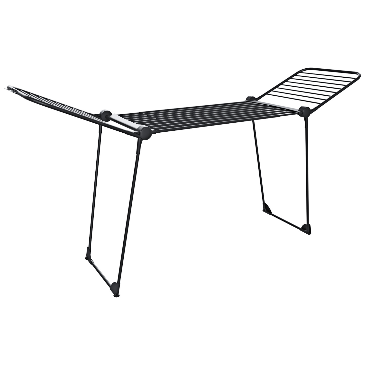 Stendibiancheria estensibile fino a 2 metri griglia telescopica 30 m di stenditura stendino grandi dimensioni ali alte uso interno esterno con ruote richiudibile 218-300 x 55 x 126 cm (nero opaco)